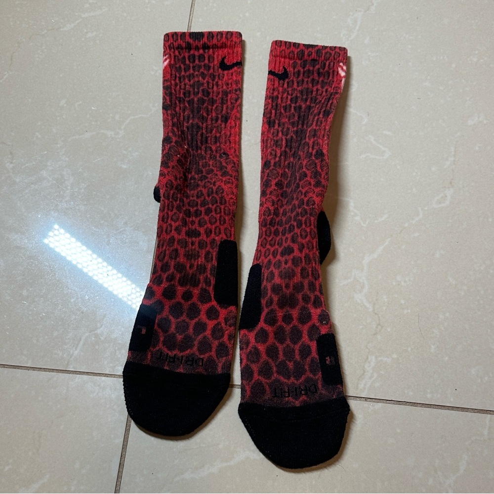Nike Red and Black Athletic Socks